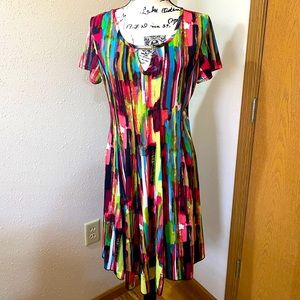 Sami & Jo Multi Color Flare Dress Size L